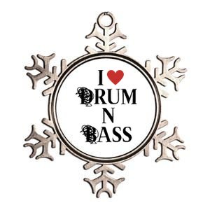 I Love Drum And Bass Rock Metallic Star Ornament