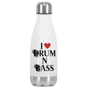 I Love Drum And Bass Rock Stainless Steel Insulated Water Bottle