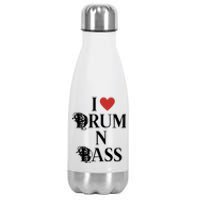 I Love Drum And Bass Rock Stainless Steel Insulated Water Bottle