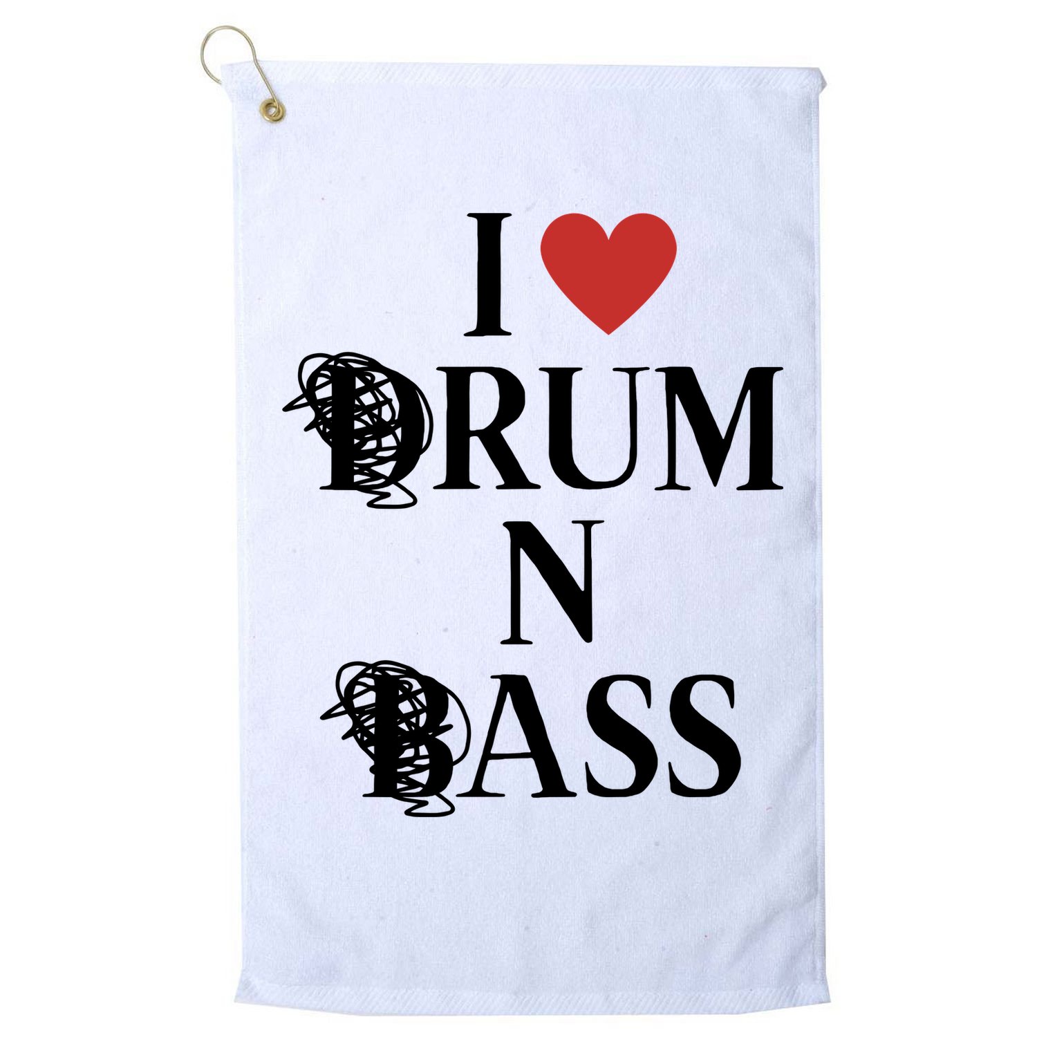 I Love Drum And Bass Rock Golf Towel