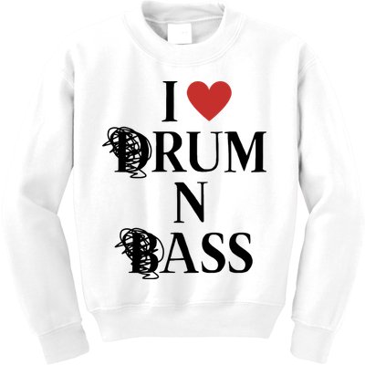 I Love Drum And Bass Rock Kids Sweatshirt