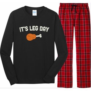 ItS Leg Day Thanksgiving Funny Gift Pilgrim Costume Turkey Day Meaningful Gift Long Sleeve Pajama Set