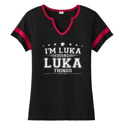 Im Luka Doing Luka Things Ladies Halftime Notch Neck Tee