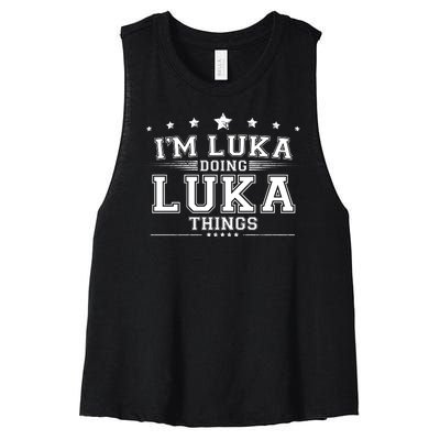 Im Luka Doing Luka Things Women's Racerback Cropped Tank