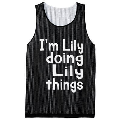 IM Lily Doing Lily Things Fun Personalized First Name Mesh Reversible Basketball Jersey Tank