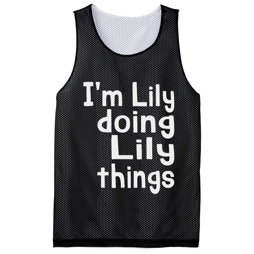 IM Lily Doing Lily Things Fun Personalized First Name Mesh Reversible Basketball Jersey Tank