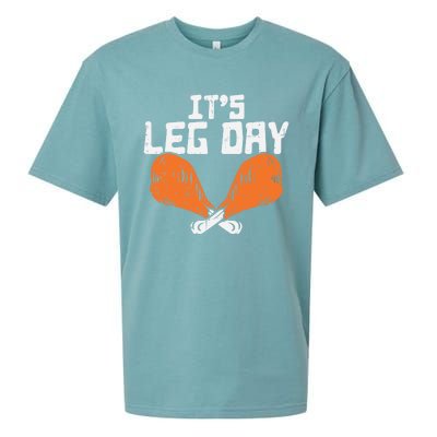 Its Leg Day Turkey Legs Funny Pun Thanksgiving Gift Sueded Cloud Jersey T-Shirt