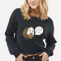 I Literally Don't Even Care Cropped Pullover Crew