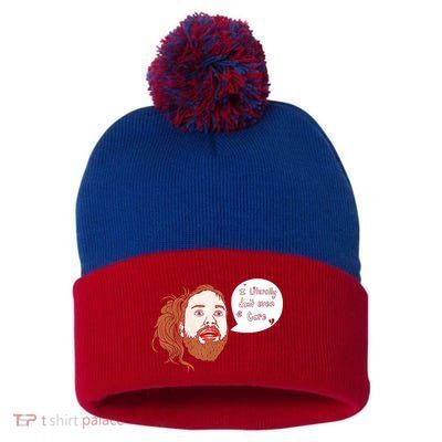 I Literally Don't Even Care Pom Pom 12in Knit Beanie