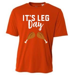 It's Leg Day Thanksgiving Turkey Funny Gym Workout Lover Cooling Performance Crew T-Shirt