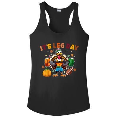 ItS Leg Day Turkey Running Funny Thanksgiving Leg Day Gift Ladies PosiCharge Competitor Racerback Tank