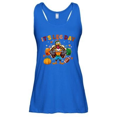 ItS Leg Day Turkey Running Funny Thanksgiving Leg Day Gift Ladies Essential Flowy Tank