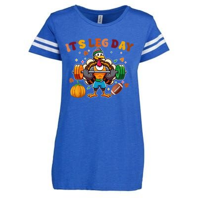 ItS Leg Day Turkey Running Funny Thanksgiving Leg Day Gift Enza Ladies Jersey Football T-Shirt