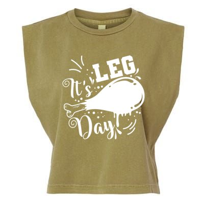 Its Leg Day Turkey Usa Family Thanksgiving Gift Garment-Dyed Women's Muscle Tee