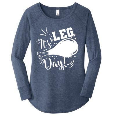 Its Leg Day Turkey Usa Family Thanksgiving Gift Women's Perfect Tri Tunic Long Sleeve Shirt