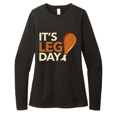 ItS Leg Day Funny Workout Turkey Thanksgiving Food Pilgrim Womens CVC Long Sleeve Shirt