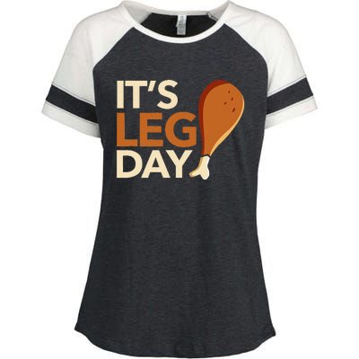 ItS Leg Day Funny Workout Turkey Thanksgiving Food Pilgrim Enza Ladies Jersey Colorblock Tee