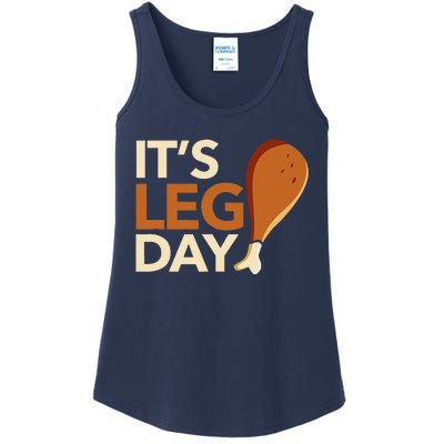 ItS Leg Day Funny Workout Turkey Thanksgiving Food Pilgrim Ladies Essential Tank