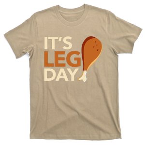 ItS Leg Day Funny Workout Turkey Thanksgiving Food Pilgrim T-Shirt