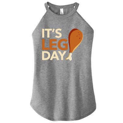 ItS Leg Day Funny Workout Turkey Thanksgiving Food Pilgrim Women's Perfect Tri Rocker Tank