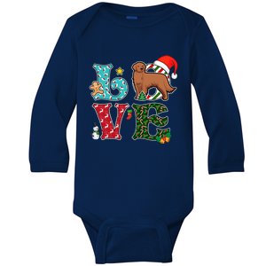 I Love Dog Retriever Christmas Gift Baby Long Sleeve Bodysuit