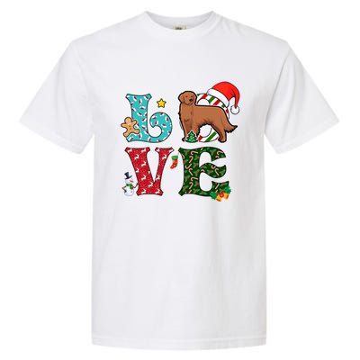 I Love Dog Retriever Christmas Gift Garment-Dyed Heavyweight T-Shirt