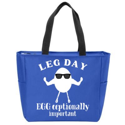 Its Leg Day Workout Fitness Pun Gym Exercise Egg Cool Gift Zip Tote Bag