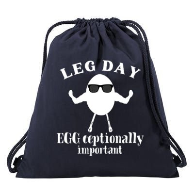 Its Leg Day Workout Fitness Pun Gym Exercise Egg Cool Gift Drawstring Bag