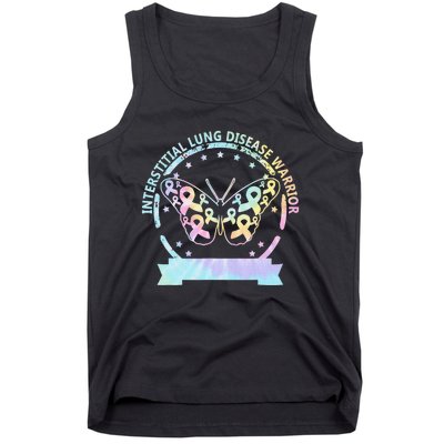 Interstitial Lung Disease betterfly ribbon awareness Tie Dye Tank Top