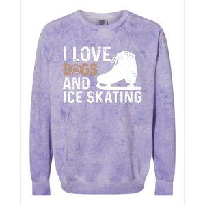 I Love Dogs And Ice Skating, Funny Ice Skater & Dog Lover Colorblast Crewneck Sweatshirt