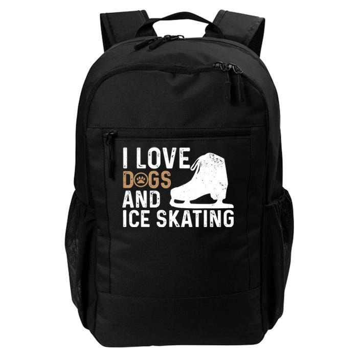 I Love Dogs And Ice Skating, Funny Ice Skater & Dog Lover Daily Commute Backpack