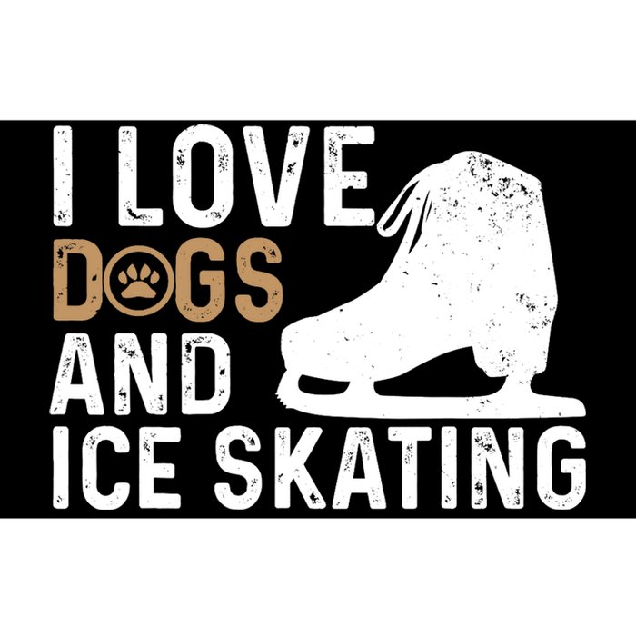 I Love Dogs And Ice Skating, Funny Ice Skater & Dog Lover Bumper Sticker