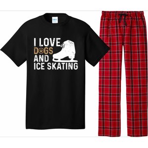 I Love Dogs And Ice Skating, Funny Ice Skater & Dog Lover Pajama Set