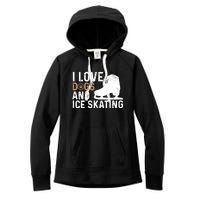 I Love Dogs And Ice Skating, Funny Ice Skater & Dog Lover Women's Fleece Hoodie