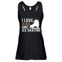 I Love Dogs And Ice Skating, Funny Ice Skater & Dog Lover Ladies Essential Flowy Tank