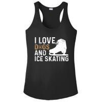 I Love Dogs And Ice Skating, Funny Ice Skater & Dog Lover Ladies PosiCharge Competitor Racerback Tank