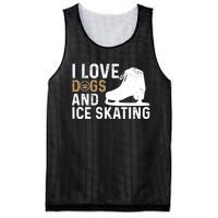 I Love Dogs And Ice Skating, Funny Ice Skater & Dog Lover Mesh Reversible Basketball Jersey Tank