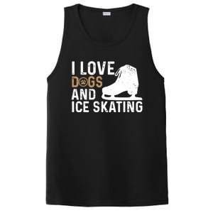 I Love Dogs And Ice Skating, Funny Ice Skater & Dog Lover PosiCharge Competitor Tank