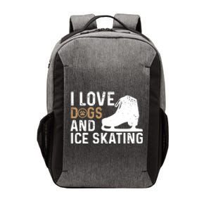 I Love Dogs And Ice Skating, Funny Ice Skater & Dog Lover Vector Backpack