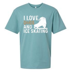 I Love Dogs And Ice Skating, Funny Ice Skater & Dog Lover Sueded Cloud Jersey T-Shirt