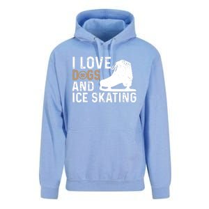 I Love Dogs And Ice Skating, Funny Ice Skater & Dog Lover Unisex Surf Hoodie