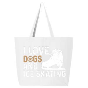 I Love Dogs And Ice Skating, Funny Ice Skater & Dog Lover 25L Jumbo Tote