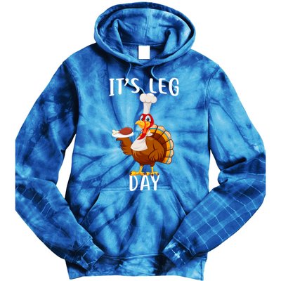 It’S Leg Day Thanksgiving Turkey Costume Funny Cool Gift Tie Dye Hoodie