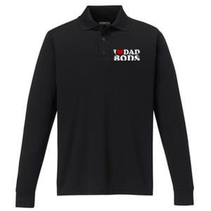 I Love Dad Bods I Heart Dad Bods Cool Funny Gift Performance Long Sleeve Polo