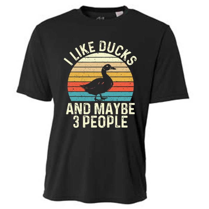 I Like Ducks And Maybe 3 People Duck Lover Cooling Performance Crew T-Shirt