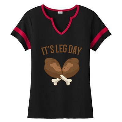 It’s Leg Day Vintage Thanksgiving Fall Workout Gift Ladies Halftime Notch Neck Tee