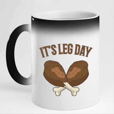 It’s Leg Day Vintage Thanksgiving Fall Workout Gift 11oz Black Color Changing Mug