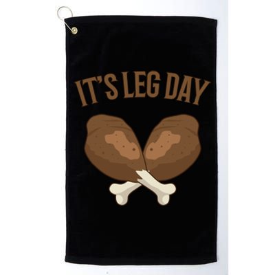 It’s Leg Day Vintage Thanksgiving Fall Workout Gift Platinum Collection Golf Towel