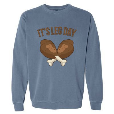 It’s Leg Day Vintage Thanksgiving Fall Workout Gift Garment-Dyed Sweatshirt