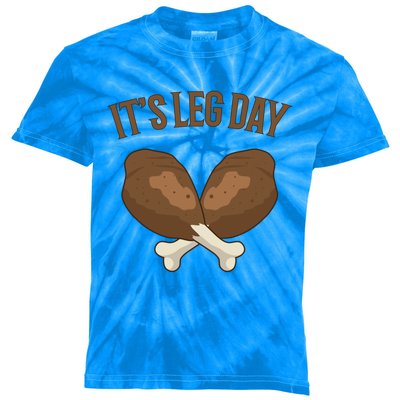 It’s Leg Day Vintage Thanksgiving Fall Workout Gift Kids Tie-Dye T-Shirt